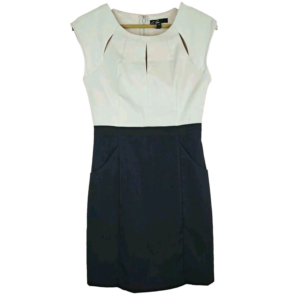 C. Luce Women Dress Career Classic Color Block Size S Sleeveless